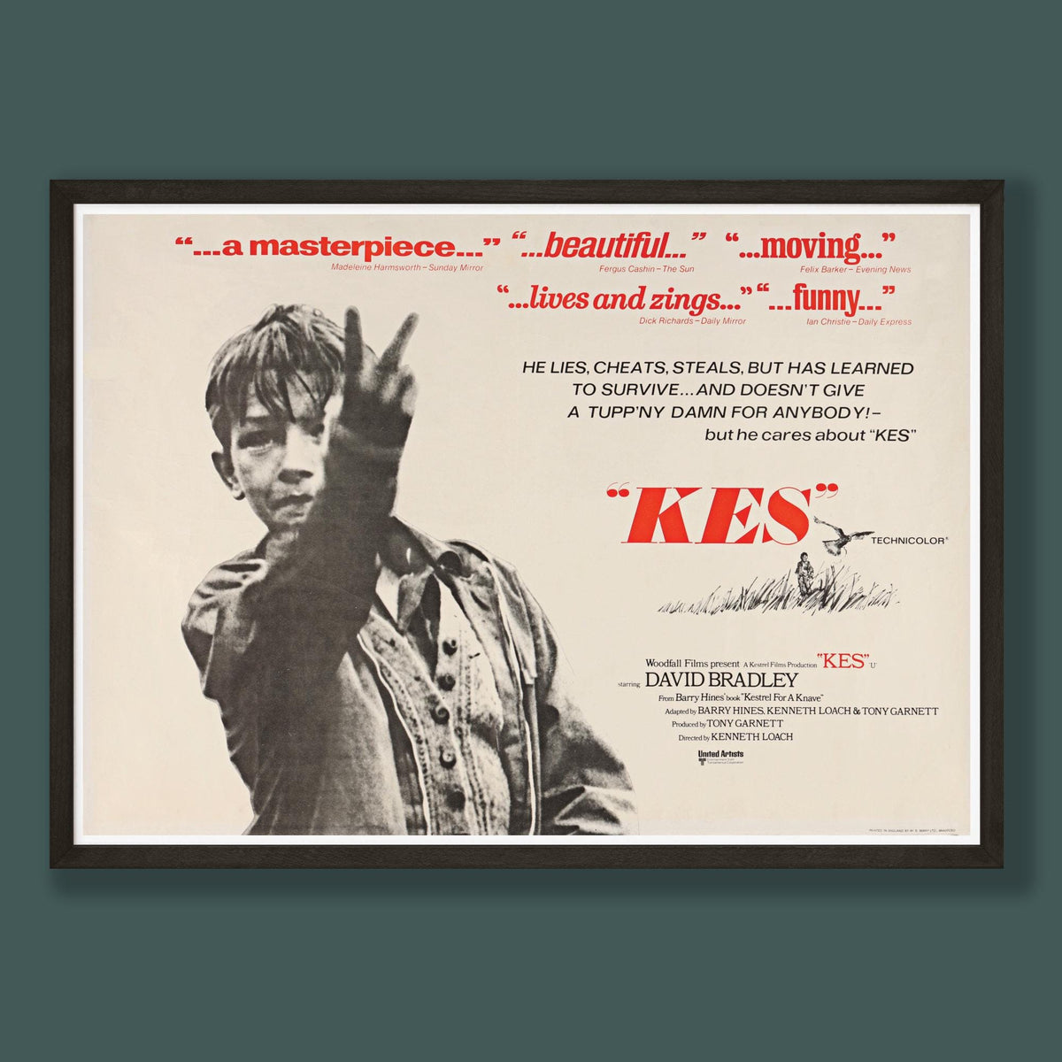 Kes - Film Poster - Framed Print
