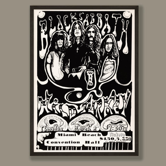 Black Sabbath - Miami Concert Poster - Framed Print