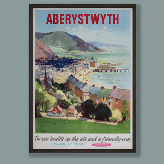 Vintage Aberystwyth Railway Travel Poster