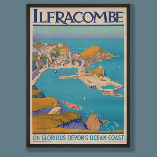 Vintage Ilfracombe Devon Railway Travel Poster