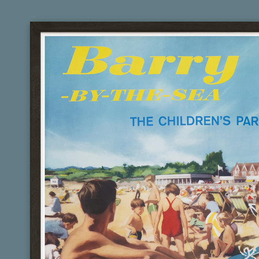 Vintage Barry by-the sea Railway Travel Poster