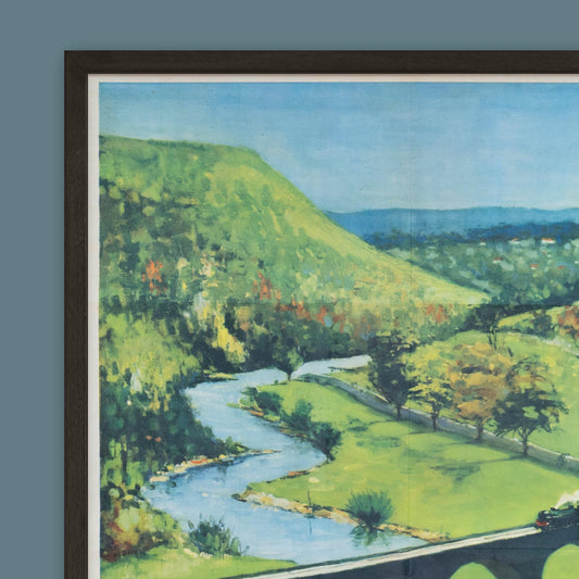 Vintage Derbyshire Monsal Dale Peak District Derbyshire Travel Poster