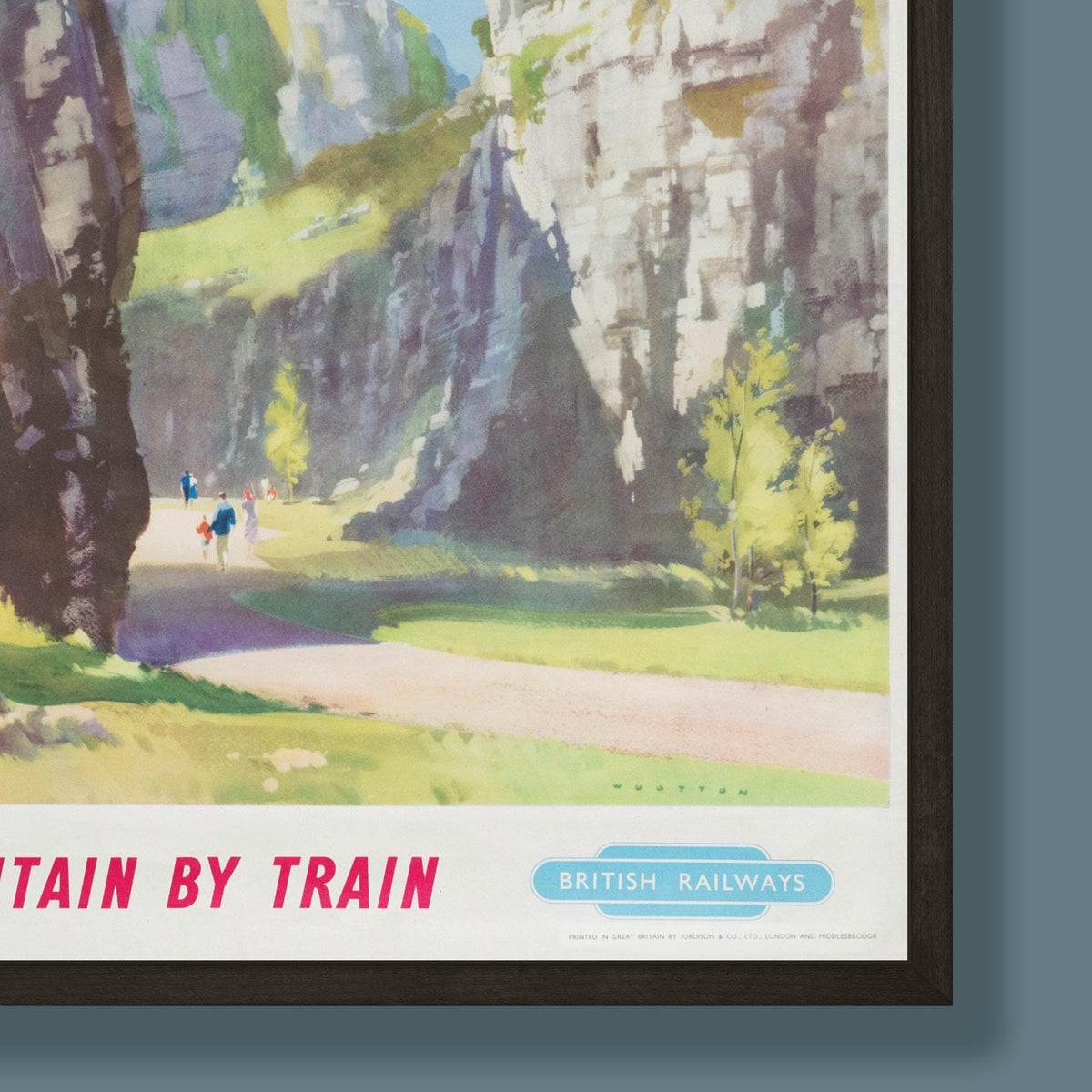 Vintage Somerset Cheddar Gorge Railway Travel Poster